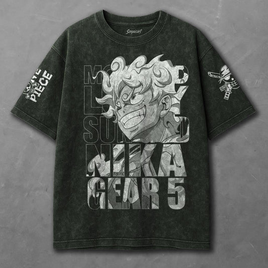 One Piece Elongated Green Washed T-shirt