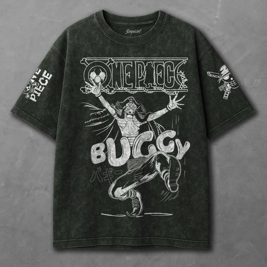 One Piece Flowy Green Washed T-shirt
