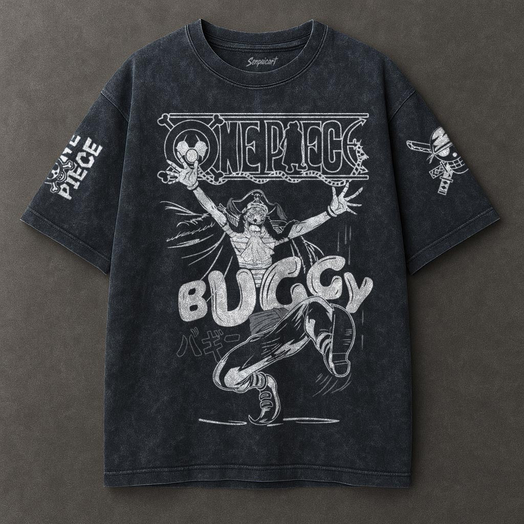 One Piece Slouchy Blue Washed T-shirt