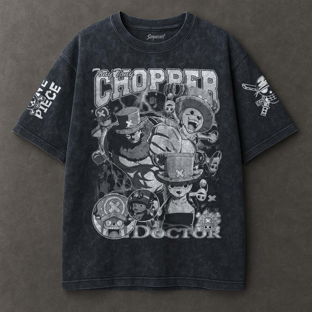 One Piece Loose Blue Washed T-shirt