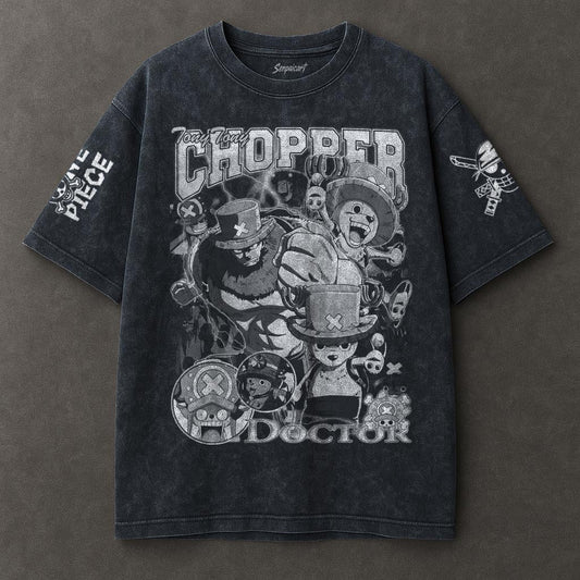 One Piece Loose Blue Washed T-shirt