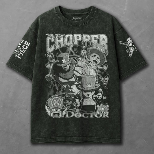 One Piece Casual Green Washed T-shirt