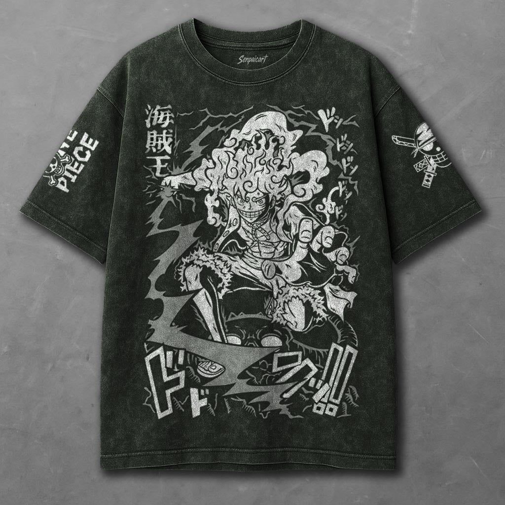 One Piece Lightweight Green Washed T-shirt