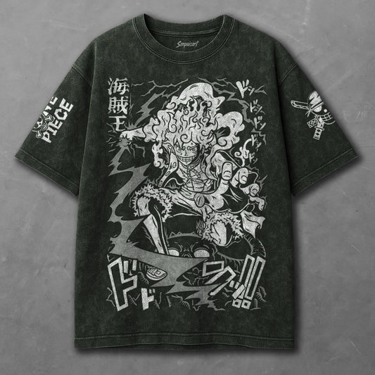 One Piece Lightweight Green Washed T-shirt
