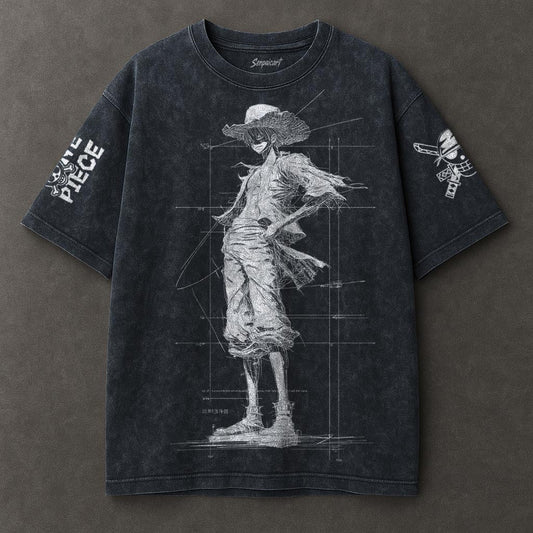 One Piece Billowy Blue Washed T-shirt