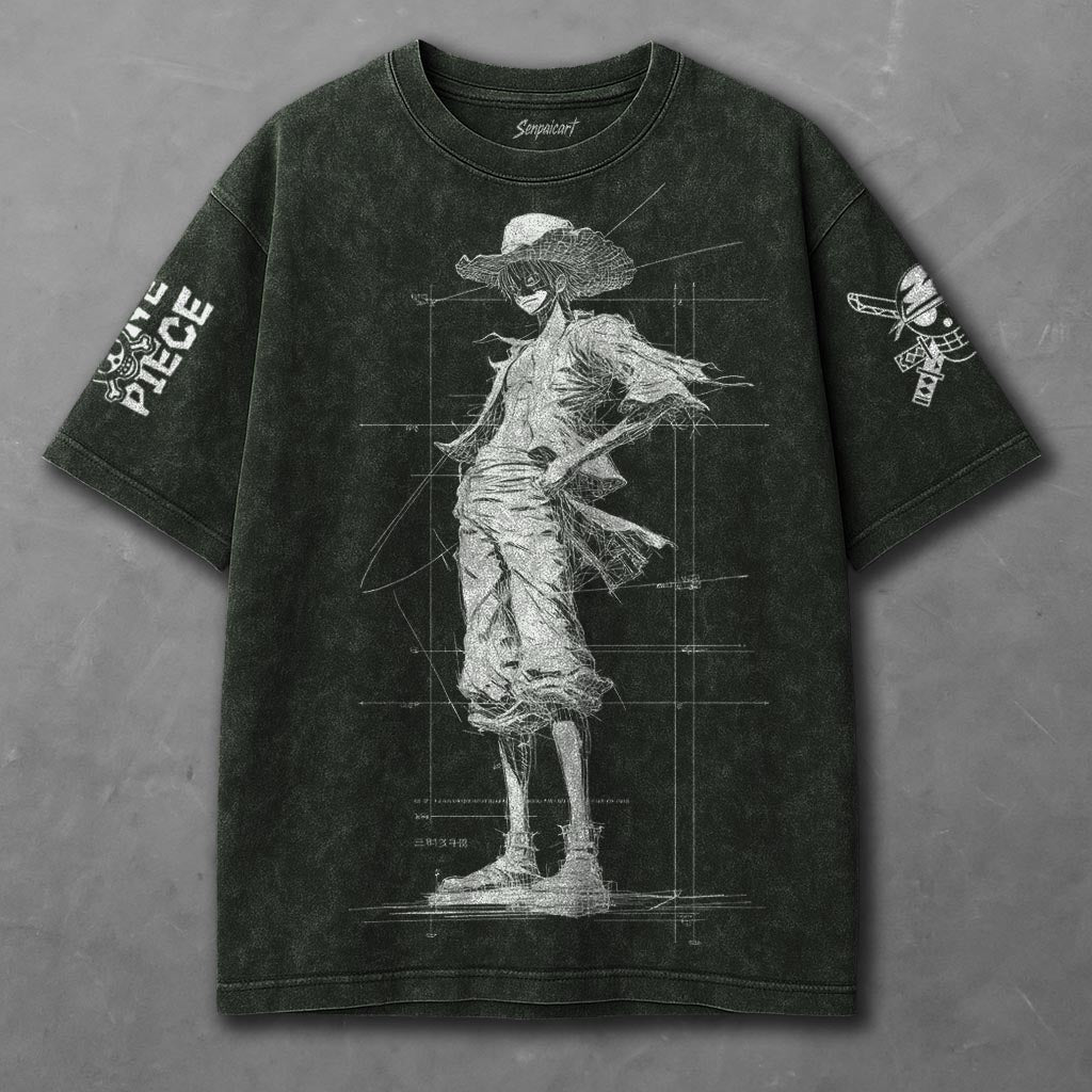 One Piece Breezy Green Washed T-shirt