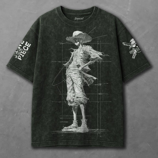 One Piece Breezy Green Washed T-shirt