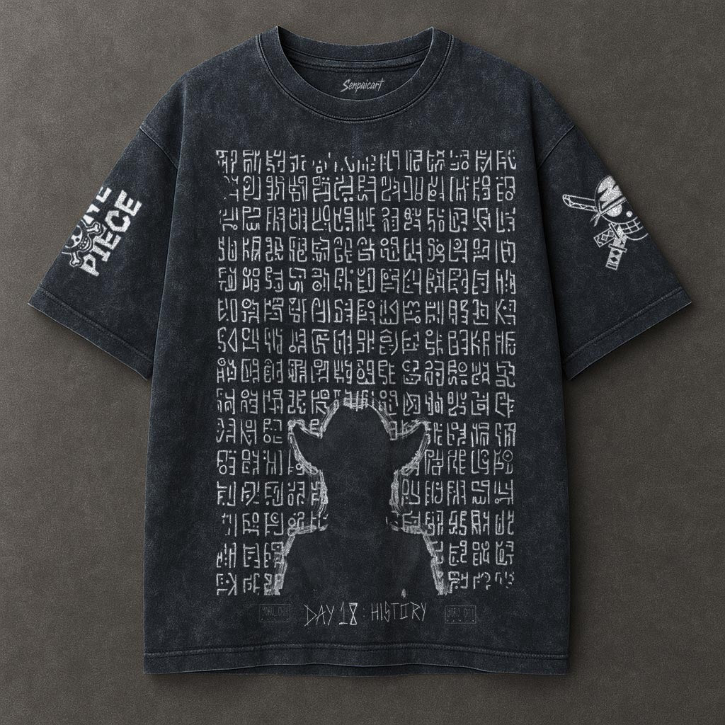 One Piece Casual Blue Washed T-shirt