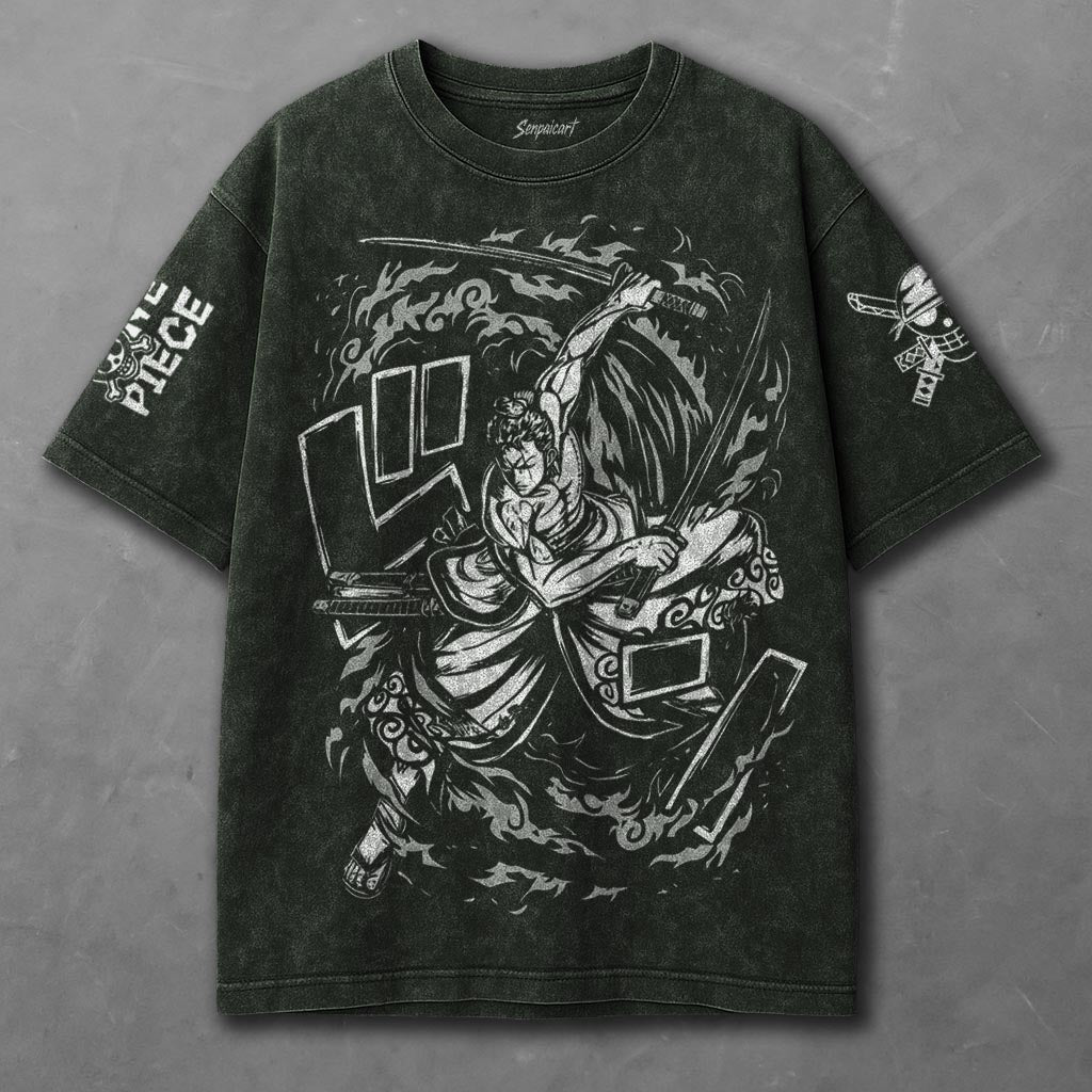 One Piece Tunic-like Green Washed T-shirt