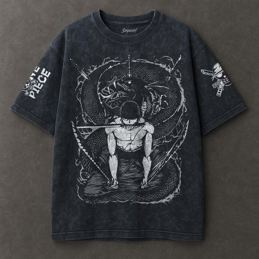 One Piece Tunic-like Blue Washed T-shirt