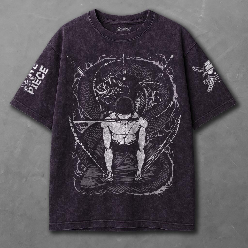 One Piece Spacious Violet Washed T-shirt