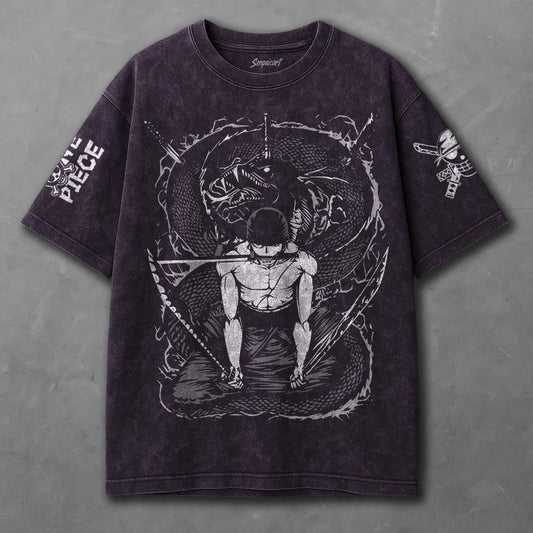 One Piece Spacious Violet Washed T-shirt