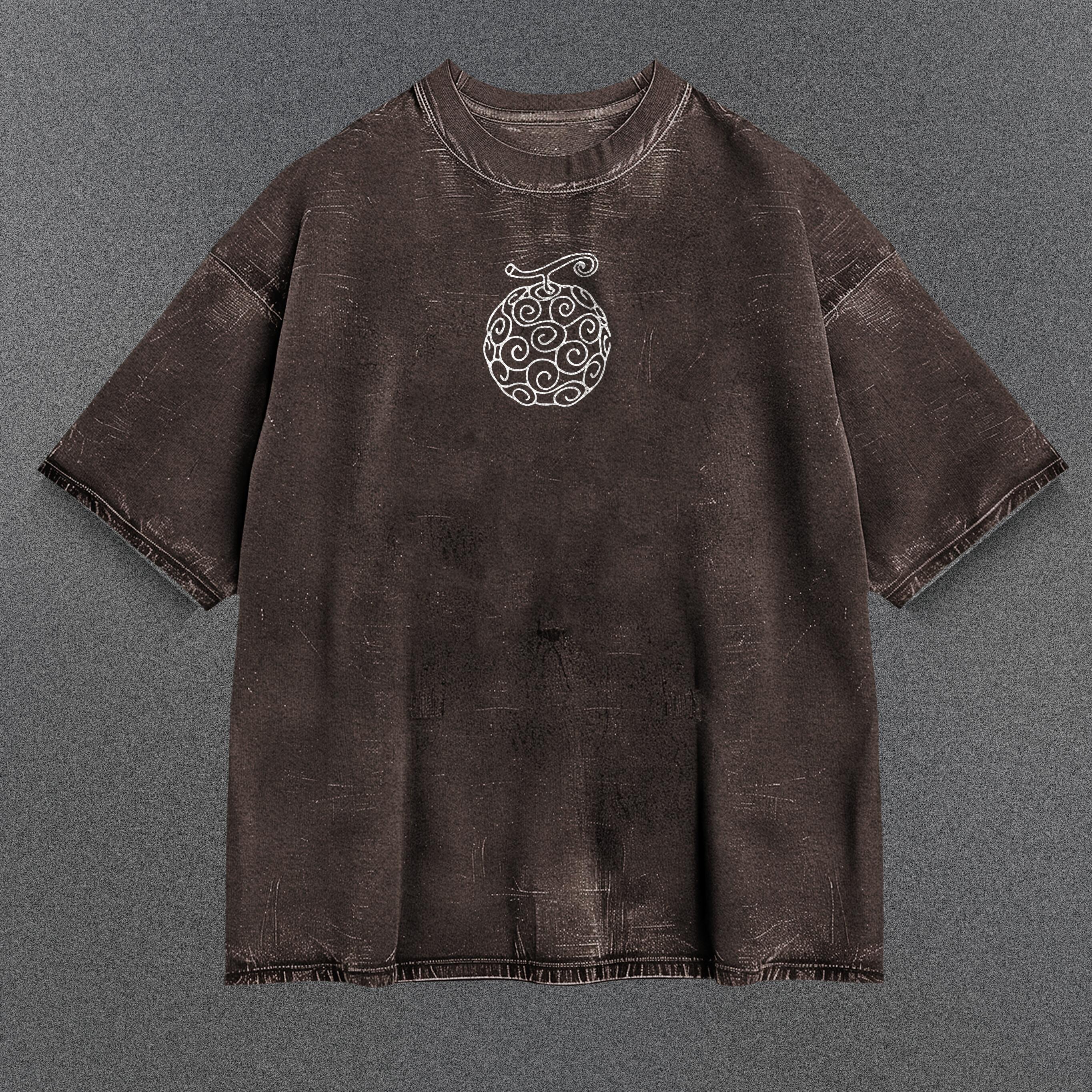 One Piece Non-restrictive Brown Washed T-Shirt