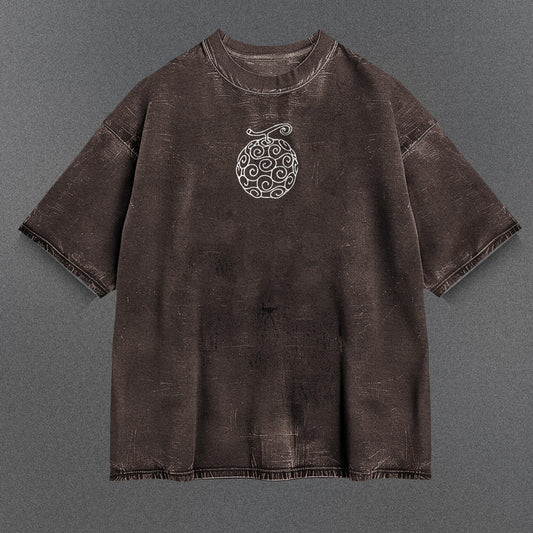 One Piece Non-restrictive Brown Washed T-Shirt