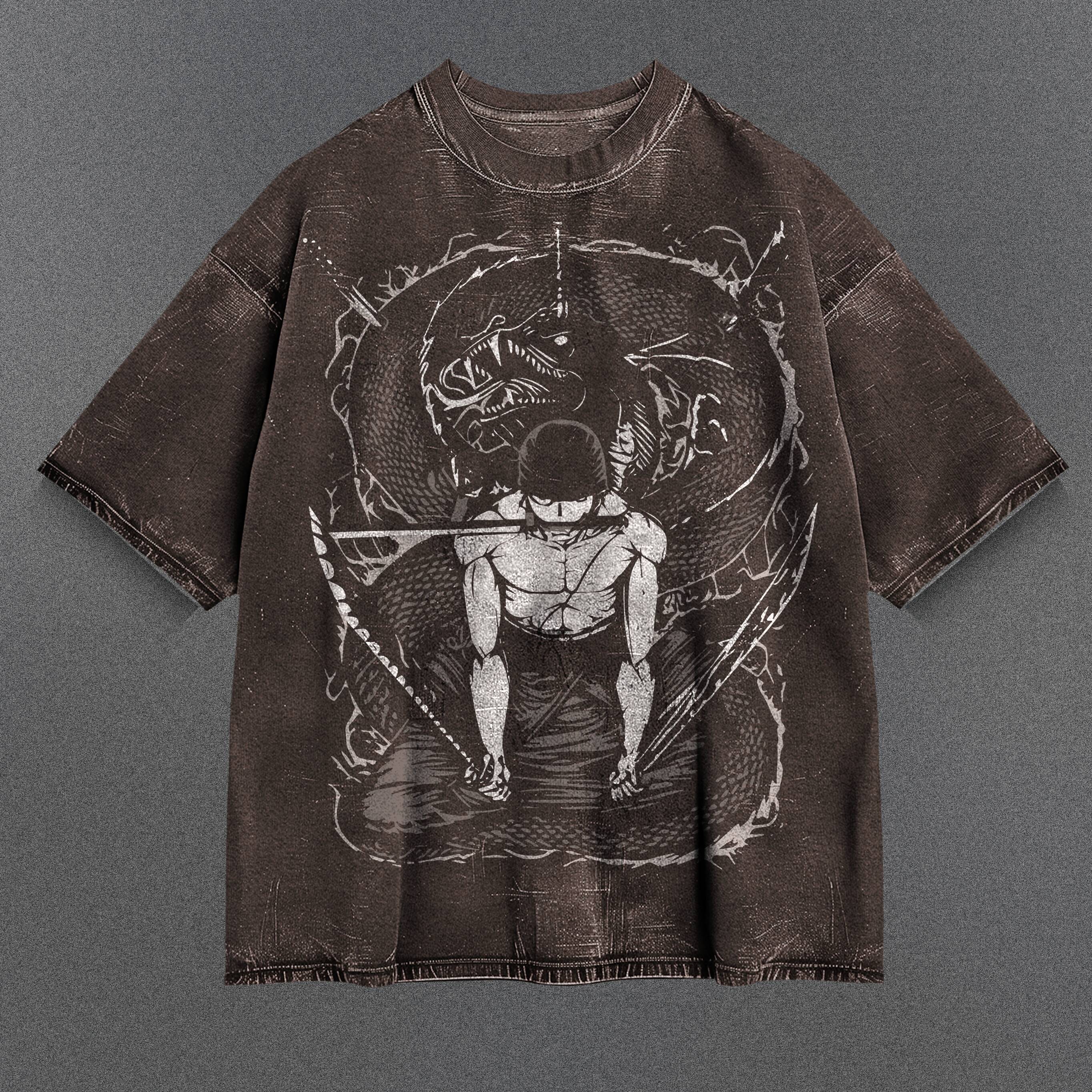 One Piece Breezy Brown Washed T-Shirt