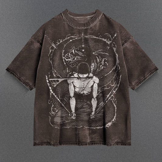 One Piece Breezy Brown Washed T-Shirt