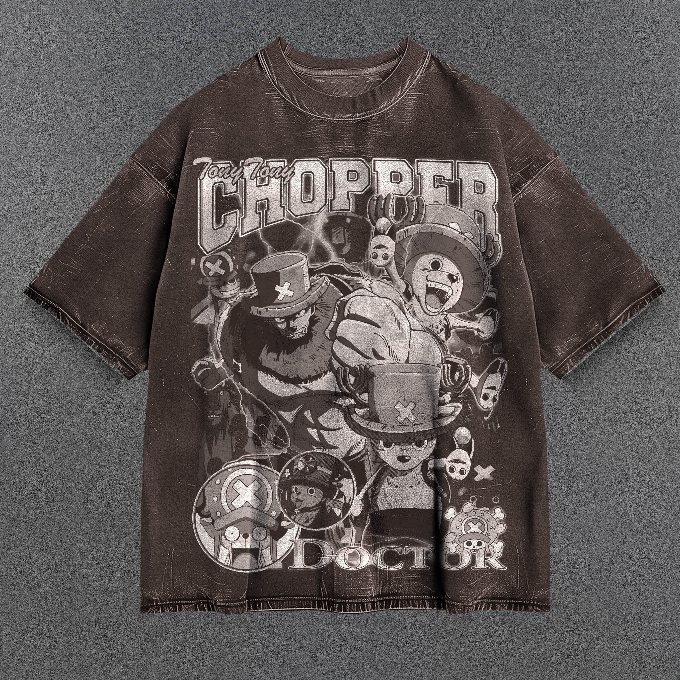 One Piece Billowy Brown Washed T-Shirt