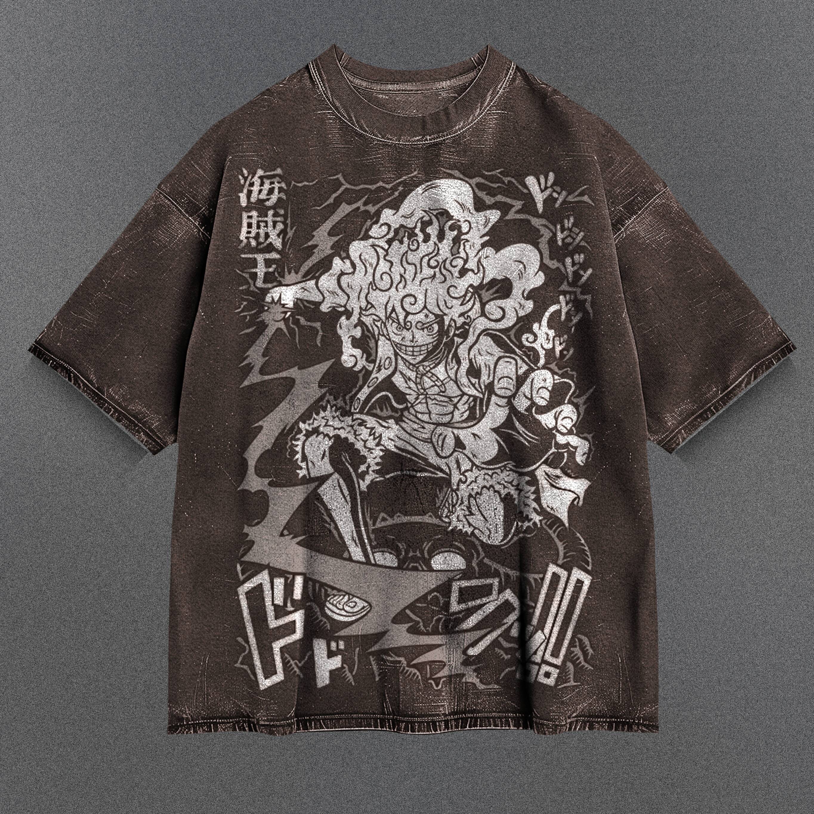 One Piece Unfitted Brown Washed T-Shirt
