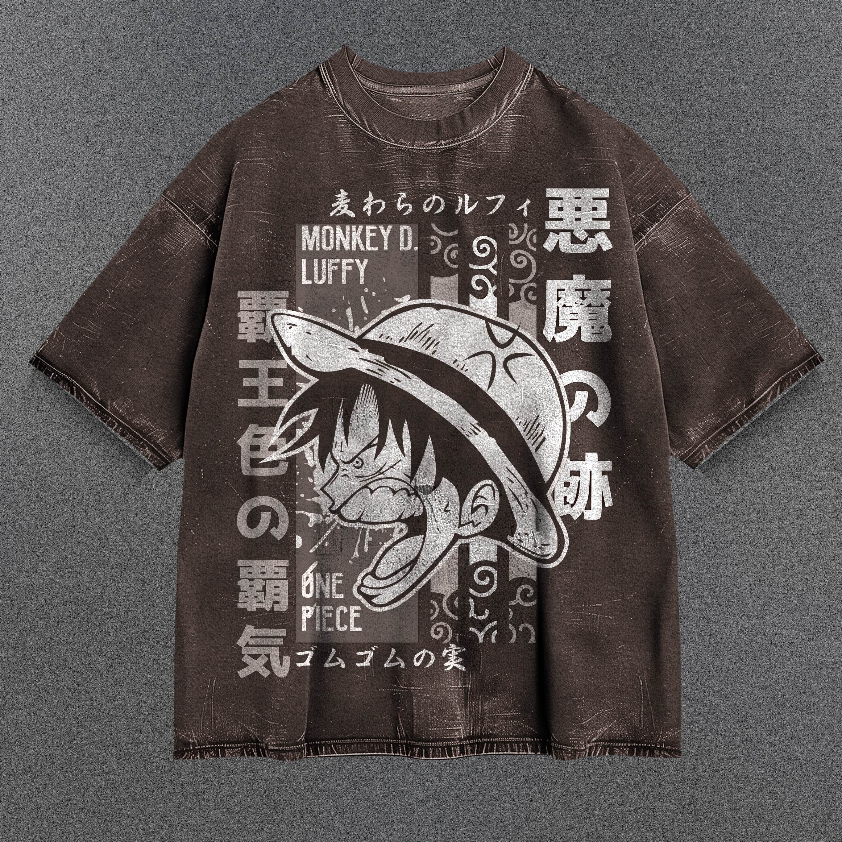 One Piece Versatile Brown Washed T-Shirt