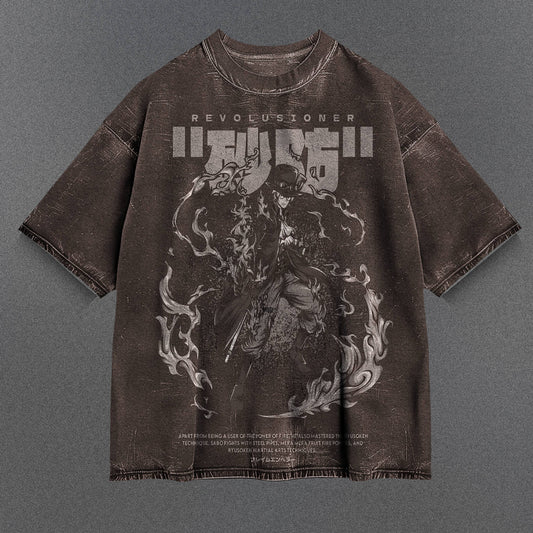 One Piece Drapey Brown Washed T-Shirt