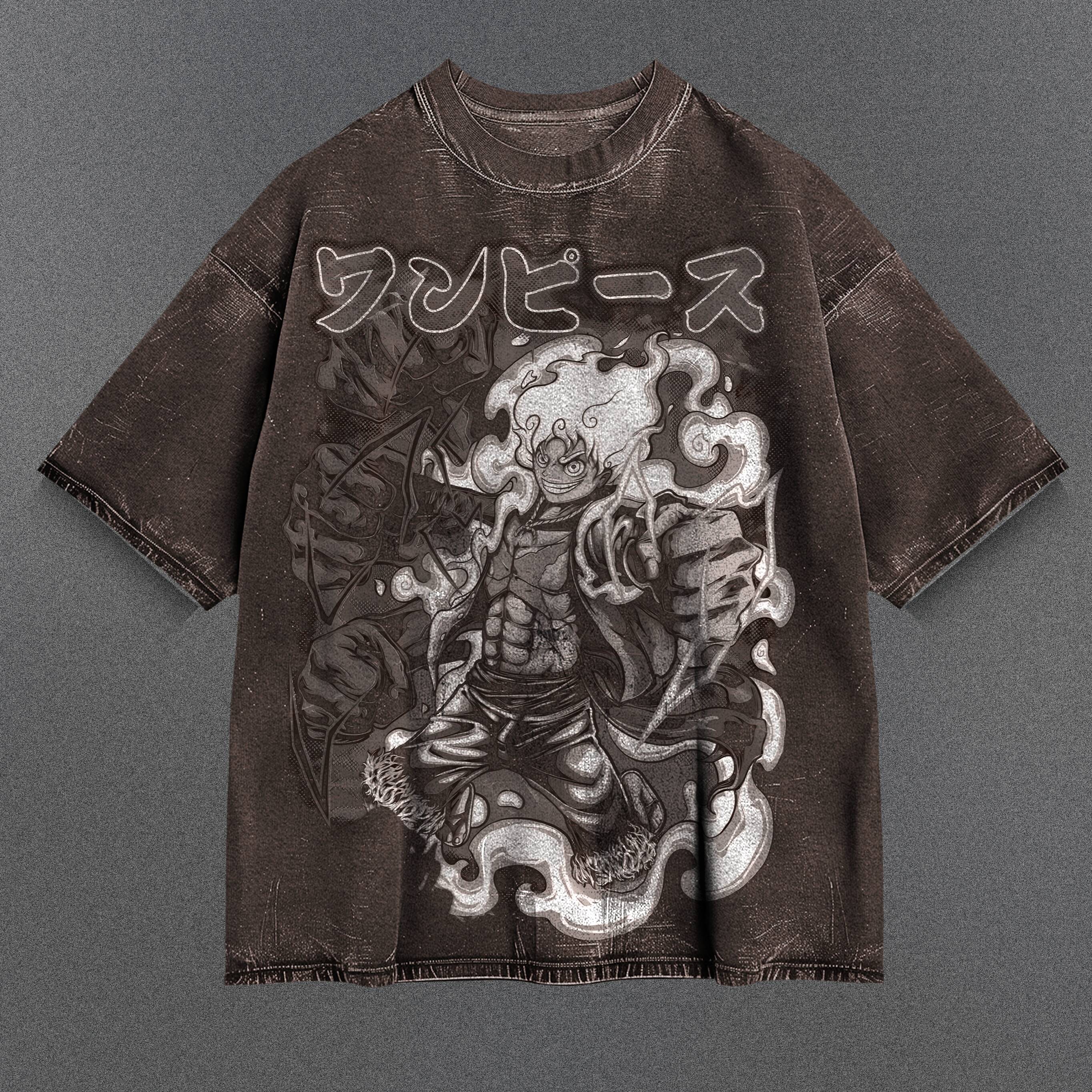 One Piece Slouchy Brown Washed T-Shirt