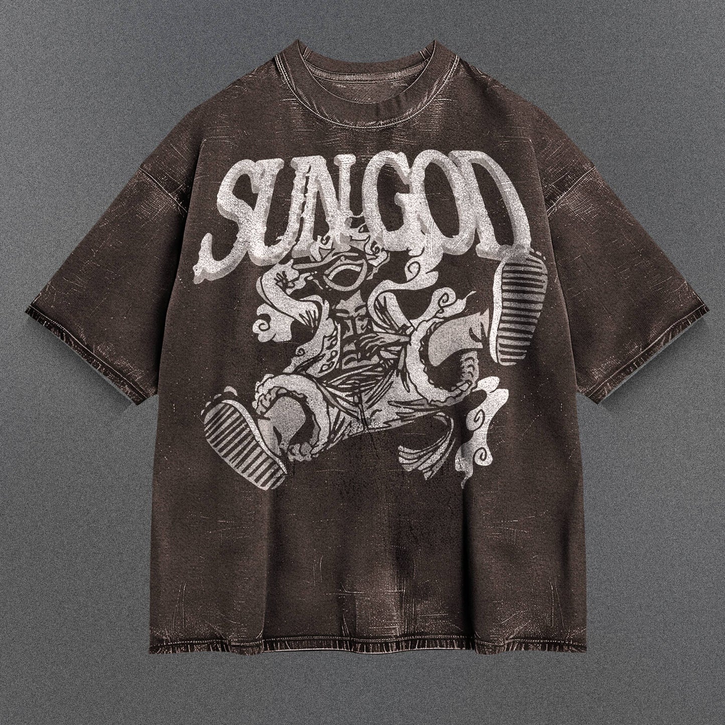 One Piece Flattering Brown Washed T-Shirt