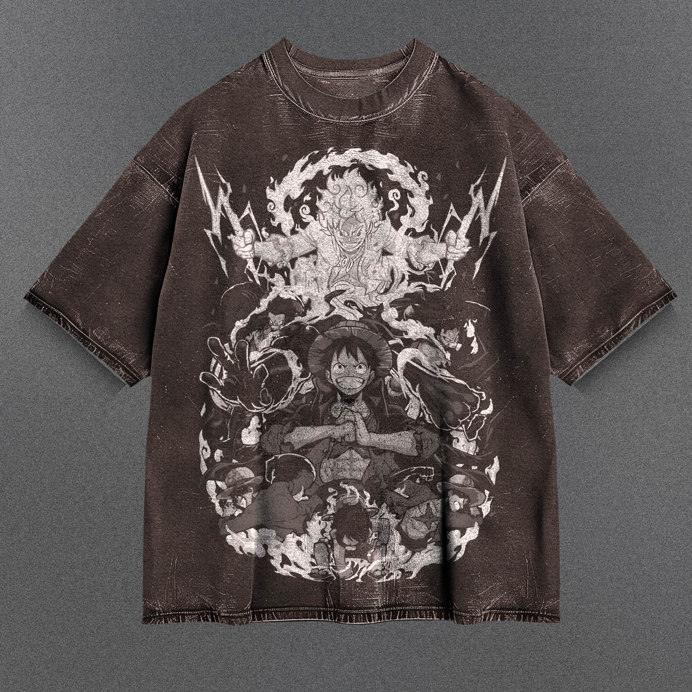 One Piece Laid-back Brown Washed T-Shirt