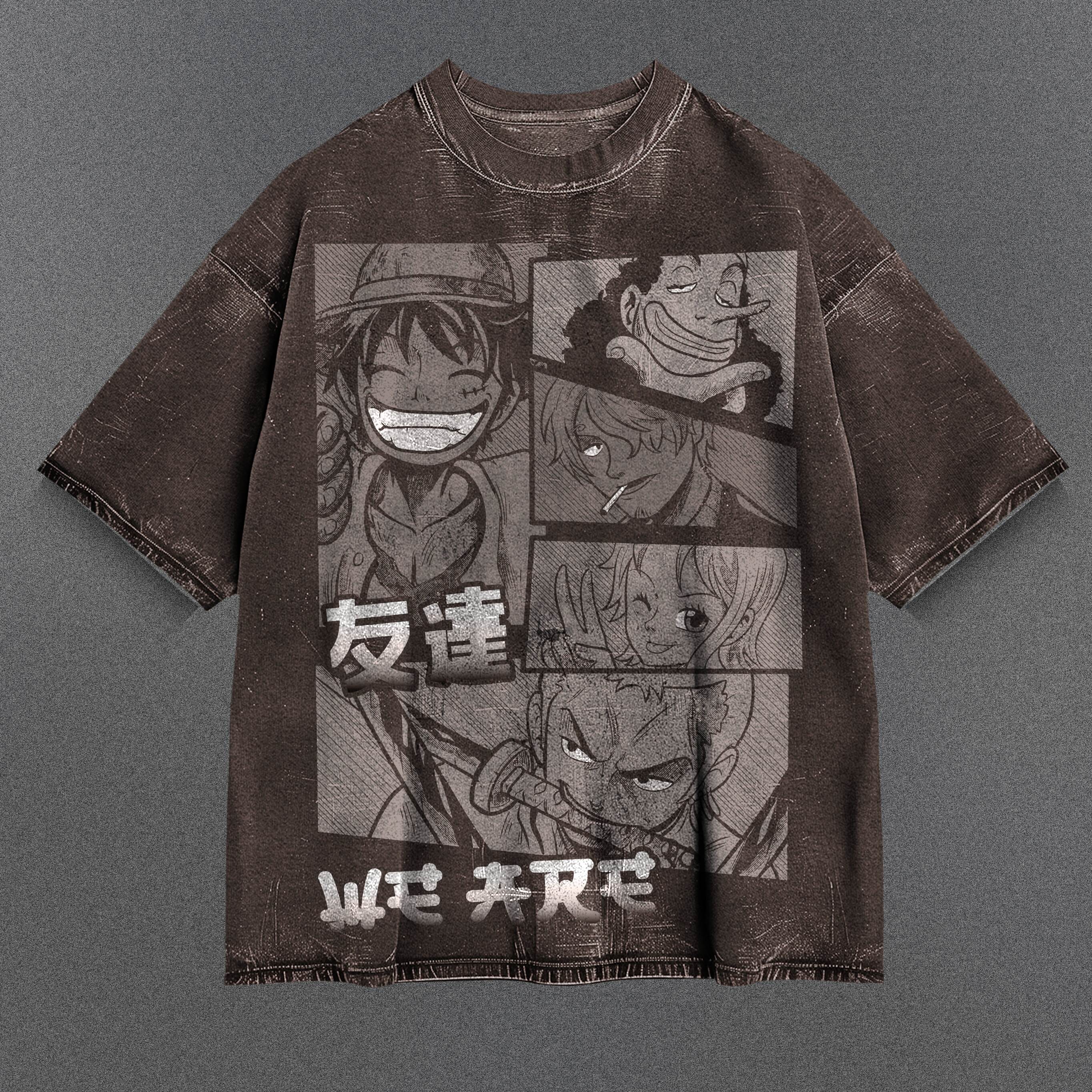 One Piece Tunic-like Brown Washed T-Shirt