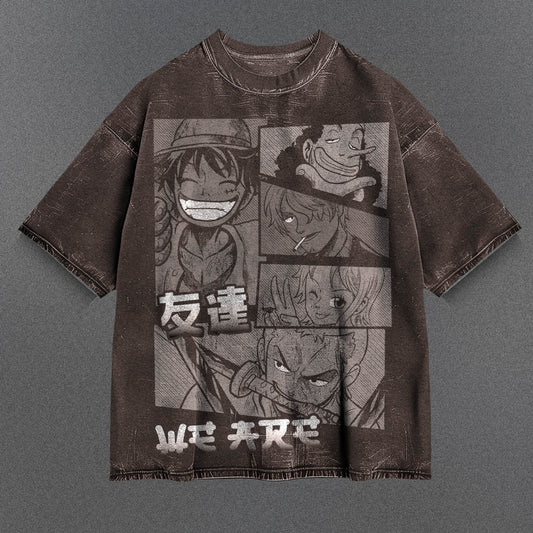 One Piece Tunic-like Brown Washed T-Shirt
