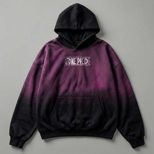 One Piece Logo Wine Black Hoodie