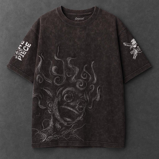 One Piece Premium Comfy Brown Washed T-Shirt