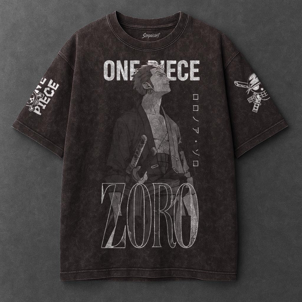 One Piece Premium Flowy Brown Washed T-Shirt
