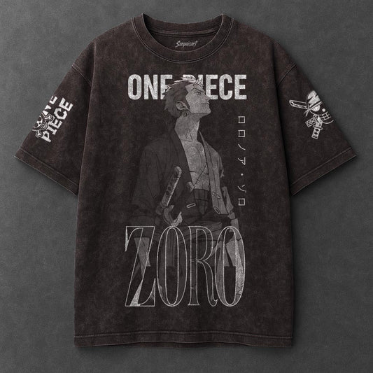 One Piece Premium Flowy Brown Washed T-Shirt