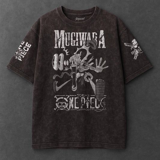 One Piece Premium Relaxed Brown Washed T-Shirt