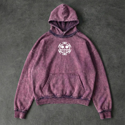 One Piece Cool Faded Plum Washed Hoodie
