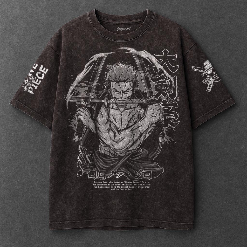 One Piece Premium Drapey Brown Washed T-Shirt