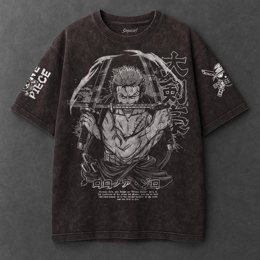 One Piece Premium Drapey Brown Washed T-Shirt