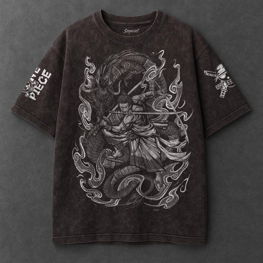 One Piece Premium Soft Brown Washed T-Shirt