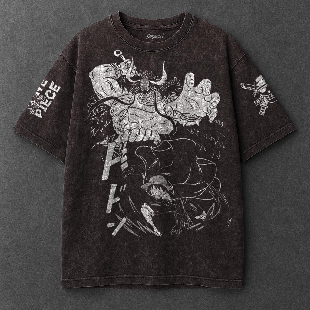 One Piece Premium Slouchy Brown Washed T-Shirt