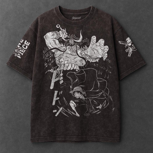One Piece Premium Slouchy Brown Washed T-Shirt