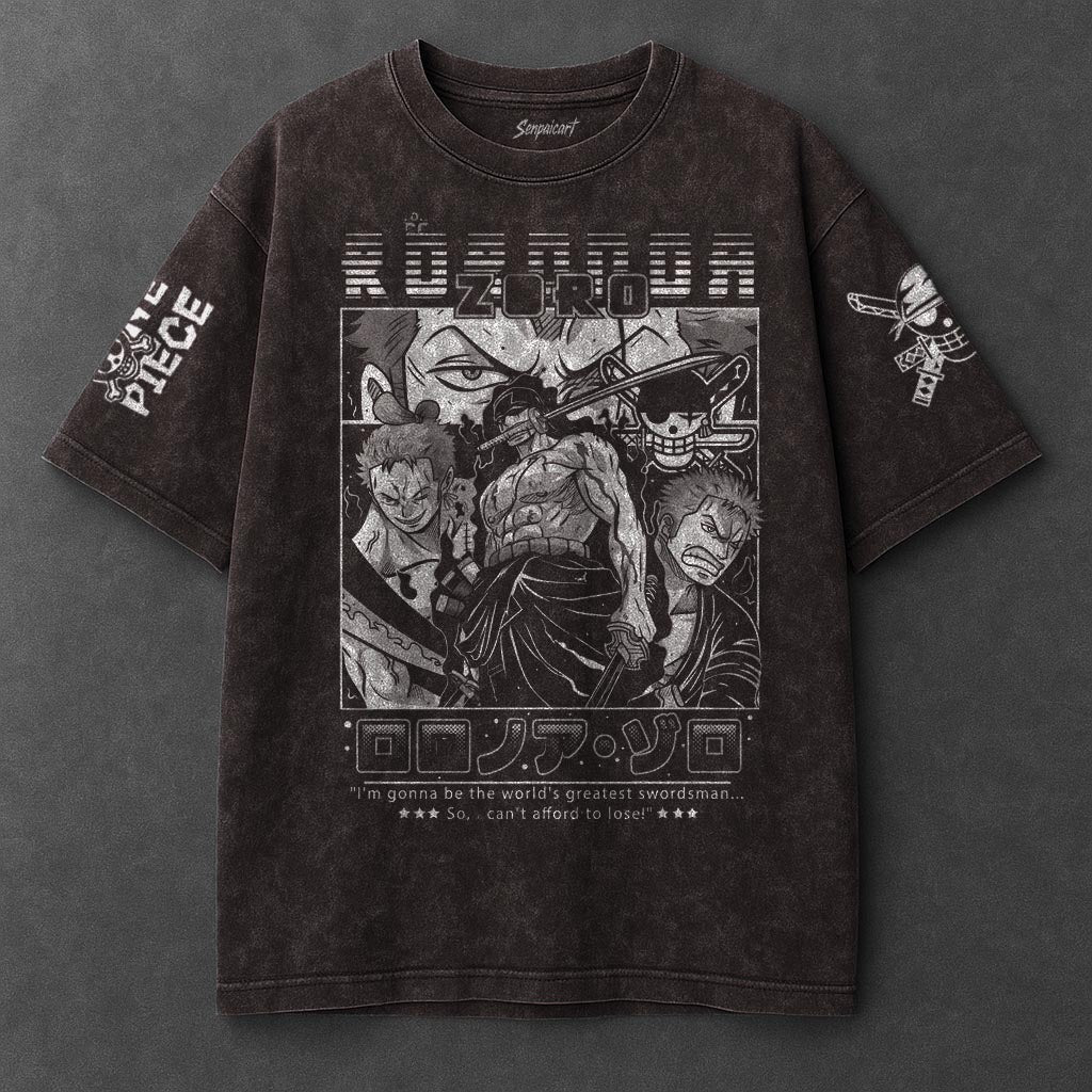 One Piece Premium Loose Brown Washed T-Shirt