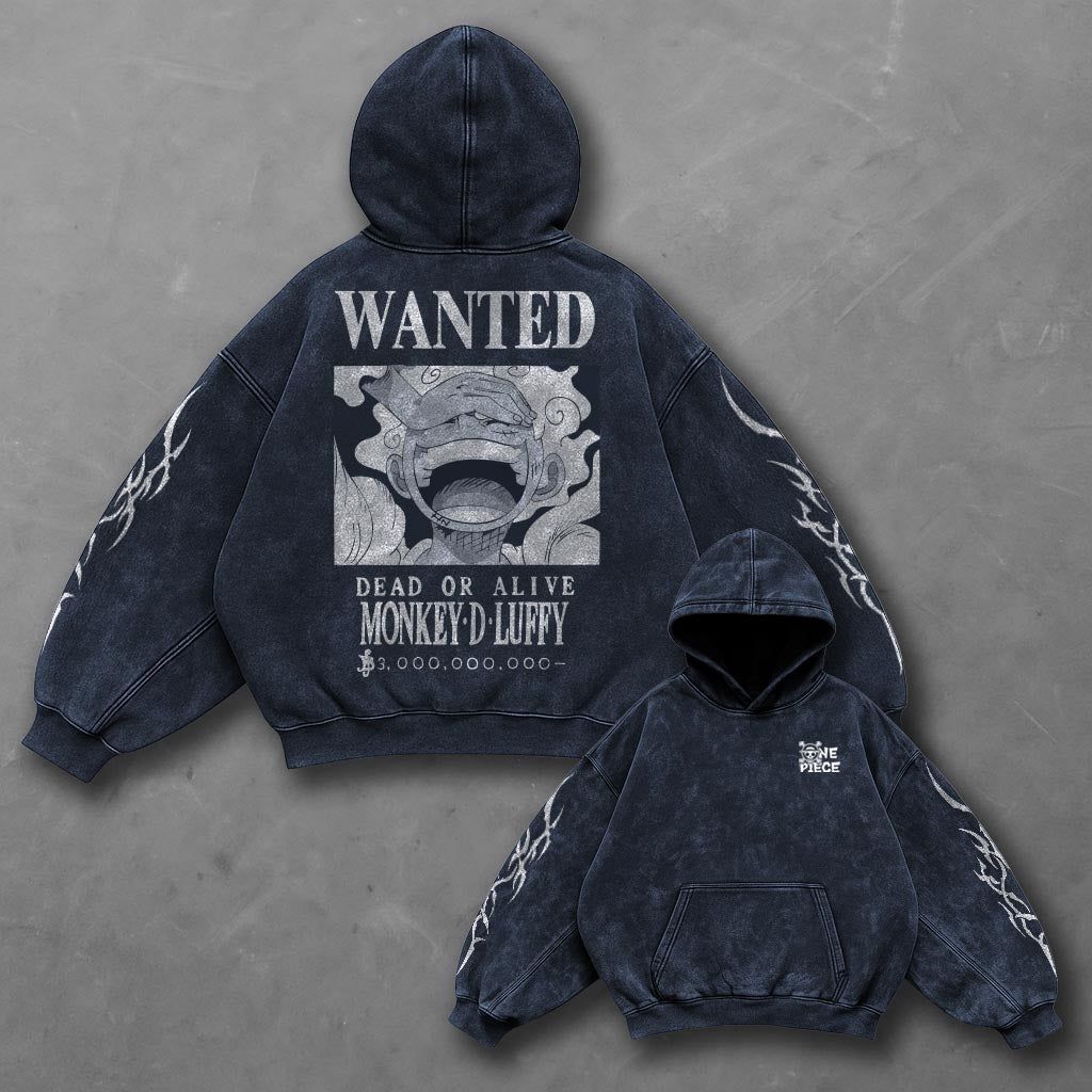 One Piece Signature Blue Washed Hoodie