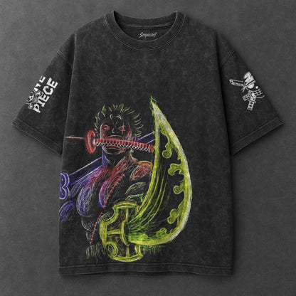 One Piece Premium Effortless Black Washed T-Shirt