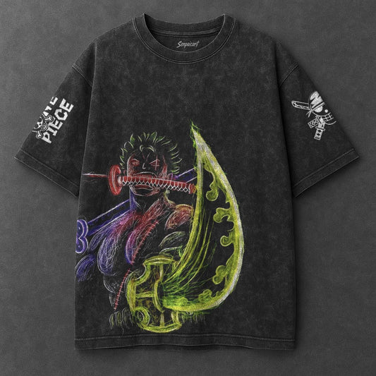 One Piece Premium Effortless Black Washed T-Shirt