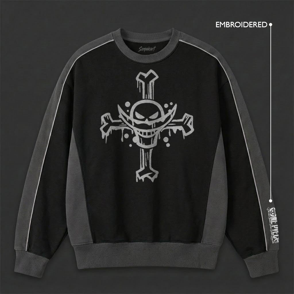 One Piece Versatile Black Grey Sweatshirt