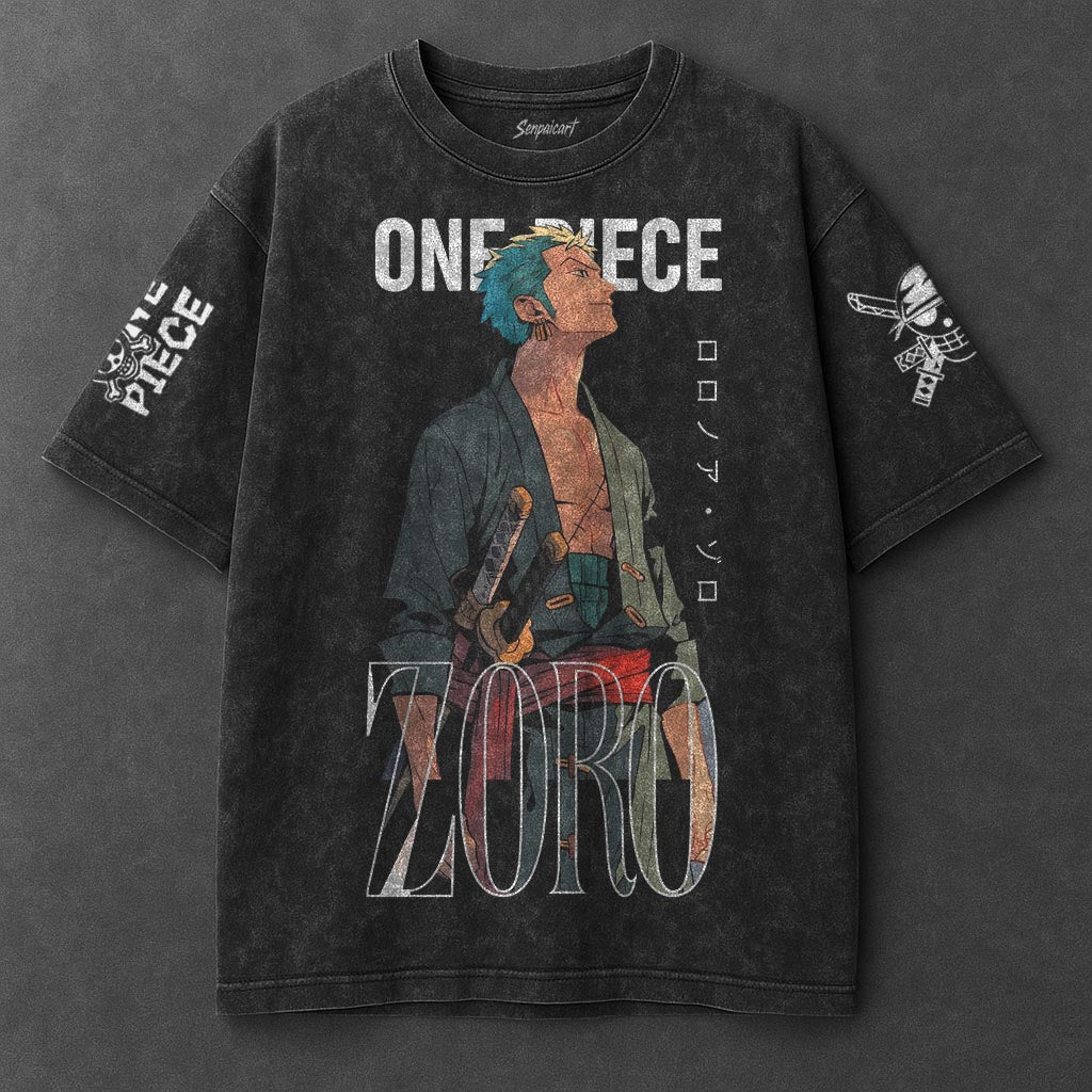One Piece Premium Comfy Black Washed T-Shirt
