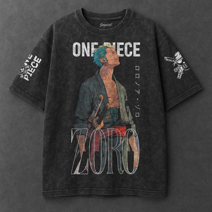 One Piece Premium Comfy Black Washed T-Shirt