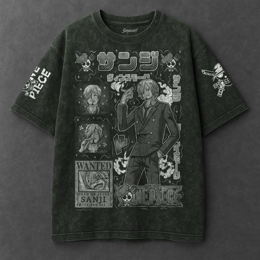 One Piece Premium Soft Vintage Green Washed T-Shirt