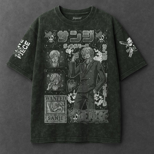 One Piece Premium Soft Vintage Green Washed T-Shirt
