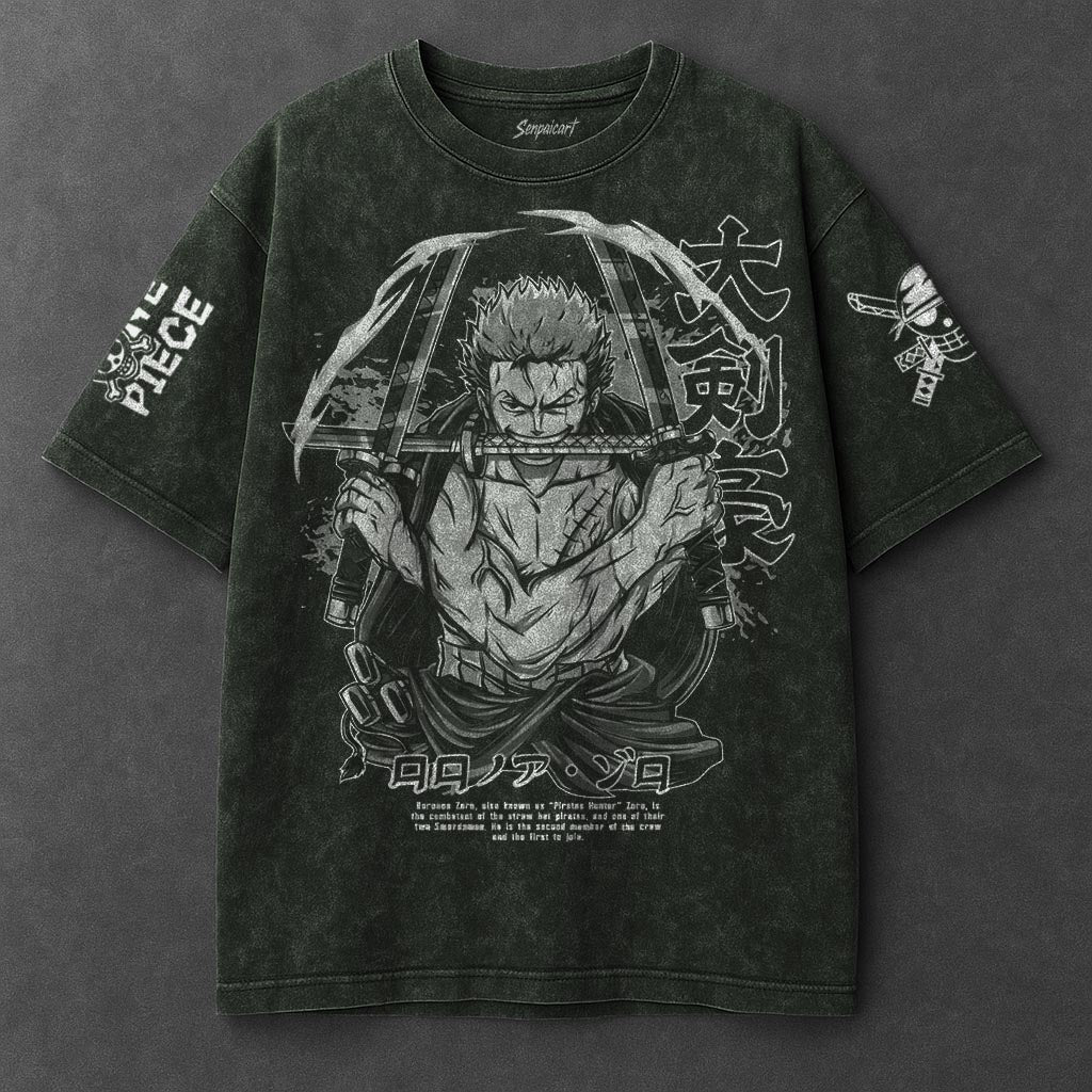 One Piece Premium Effortless Vintage Green Washed T-Shirt